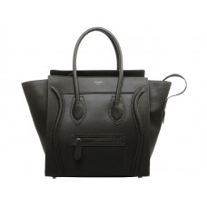 Celine Luggage Medium Tote в тъмнозелена телешка кожа