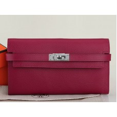 Hermes Epsom Original Calfskin Kelly Long Portfair Bordo