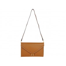 Hermes Pilot Envelope Clutch Camel със златен обков