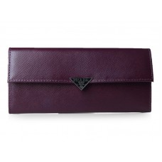Кожен портфейл Prada Saffiano Bifold в лилаво