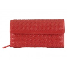 Портфейл Bottega Veneta Intrecciato Nappa Continental с червено копче