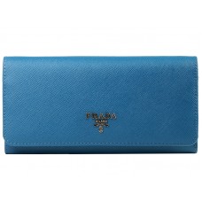 Кожен портфейл Prada Saffiano син