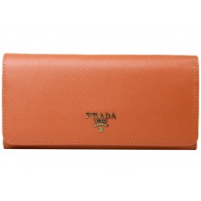 Кожен портфейл Prada Saffiano Orange