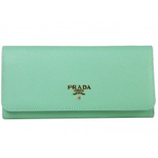 Кожен портфейл Prada Saffiano в зелено
