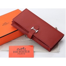 Hermes Epsom Original телешка кожа Bearn Japonaise Bi-Fold Brown