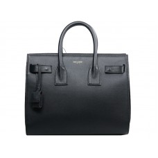 Ив Сен Лоран Sac Du Jour Tote от оригинална черна кожа