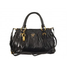 Чанта Prada Nappa Gauffre Horizontal Antique Satchel Black