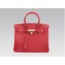 Hermes Birkin 35см Clemence Rouge Vif със златен обков