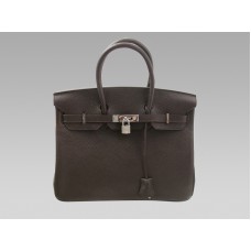 Hermes Birkin 35 Togo кожена чанта в шоколадов цвят
