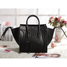 Чанта Celin Luggage Phantom Square Tote от естествена кожа, черна