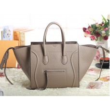 Чанта Celine Luggage Phantom Square Tote в цвят Того от кожа, светло каки