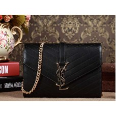 Малка чанта с монограм Ysl от черна кожа Matelasse