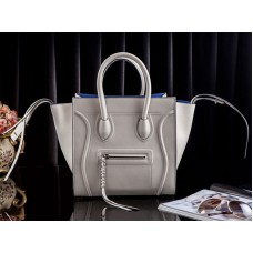 Чанта Celine Luggage Phantom Square Tote в бежово и светло синьо