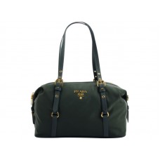 Тъмнозелена чанта за рамо Prada Tessuto Bauletto Satchel