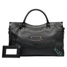 Balenciaga Classic Metallic Edge Irides City Bag Black