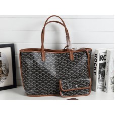 Чанта Goyard Anjou Reversible Tote, черно-кафява