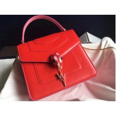 Bvlgari Калъф за чанта Serpenti Forever 18 см телешка кожа, розово и червено