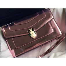 Bvlgari Flap Cover Serpenti Forever 22 см металик телешка кожа розов кварц