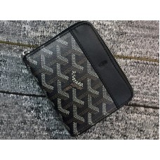 Малък портфейл с цип Goyard Chevron, черен