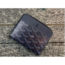Малък портфейл с цип Goyard Chevron, тъмносин