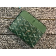 Малък портфейл с цип Goyard Chevron в зелено
