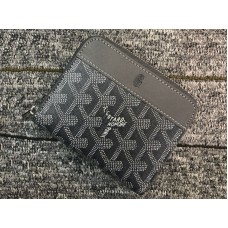 Малък портфейл с цип Goyard Chevron, сив