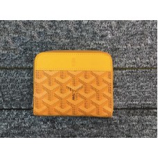 Малък портфейл с цип Goyard Chevron, жълт