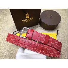 Кожен колан Goyard Chevron Goyardine Червен