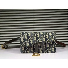 Чанта Dior Oblique Saddle Clutch черна d5616