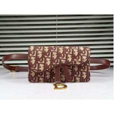 Чанта Dior Oblique Saddle Clutch, бордо d56162