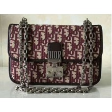 Dior Dioraddict Flap Canvas Сребърен обков Бордо d1006943