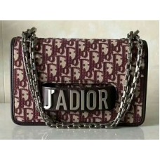 Dior J'Adior Flap Canvas Сребърен обков Бордо d10050304