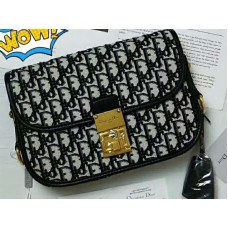 Чанта Dior Oblique Gold Signature от плат, черна d100670