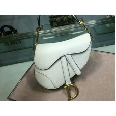Чанта Dior Mini Saddle от телешка кожа, златисто-бяла, m0447s3
