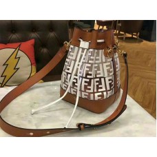 Чанта Fendi Mon Tresor с прозрачна кофа от кожа, бяла f0812