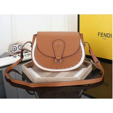 Чанта през рамо Fendi Saddlebag от кожа, кафява
