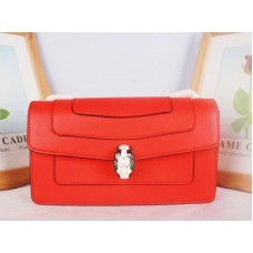 Калъф за чанта Bvlgari Serpenti Forever 22 см, телешка кожа, червен