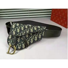 Чанта Dior Oblique Saddle Belt синя