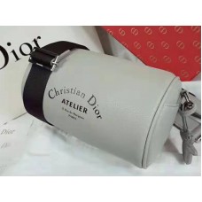 Чанта Dior Roller от деним, телешка кожа с текстура в сиво