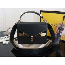 Чанта Fendi Kan I от черна кожа, черна f5533