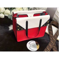 Кожена чанта Fendi Medium Flip Regular в червено
