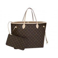 Чанта Louis Vuitton Monogram Neverfull Gm бежова