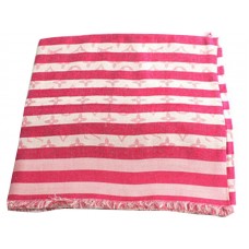 Шал Louis Vuitton Monogram с памучни райета, прасковен