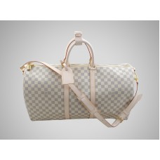Чанта Louis Vuitton Damier Azur Keepall 55 с презрамка за рамо