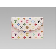 Държач за визитки Louis Vuitton Monogram Multicolour White Litchi