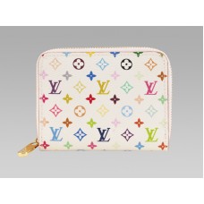 Портмоне Louis Vuitton Monogram Multicolour White Zippy Litchi