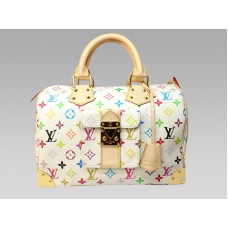 Чанта Louis Vuitton Multicolour White Speedy 30