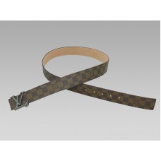 Louis Vuitton Инициали Damier Колан Сребърна катарама