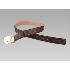 Louis Vuitton Ecusson Damier колан със златна катарама