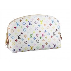 Козметична чантичка Louis Vuitton Monogram Multicolore в бяло